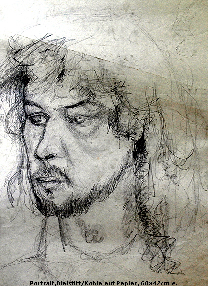 Portrait,Bleistift/Kohle auf Papier, 60x42cm e.