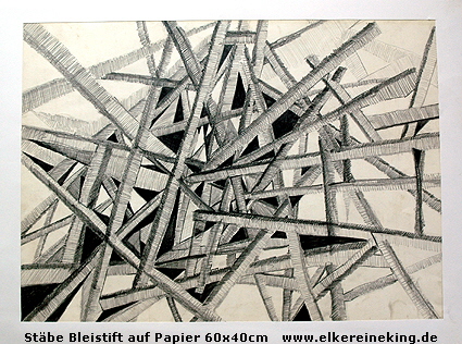 Stäbe Bleistift auf Papier 60x40cm   www.elkereineking.de
