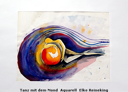 Tanz mit dem Mond  Aquarell  Elke Reineking