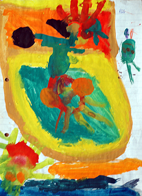 vonElke,Bild gemalt im Kindergarten mit 4Jahren